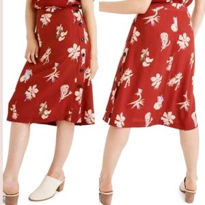 NWT Madewell Bird of Paradise side button skirt